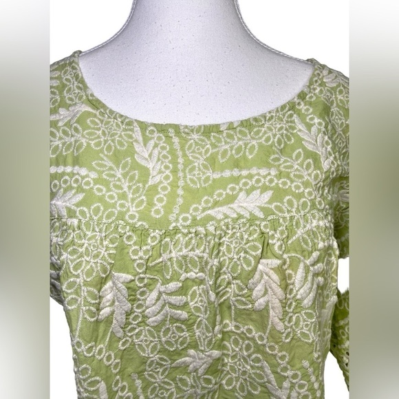 Unbranded Green and White Eyelet Top - Picture 3 of 12